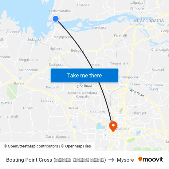 Boating Point Cross (ಬೋಟಿಂಗ್ ಪಾಯಿಂಟ್ ಕ್ರಾಸ್) to Mysore map
