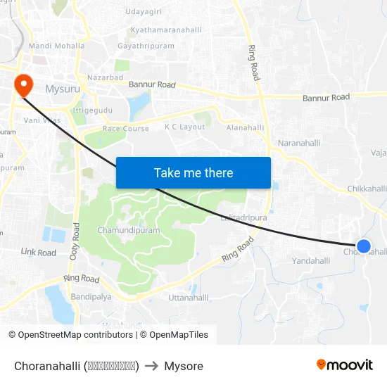 Choranahalli (ಚೋರನಹಳ್ಳಿ) to Mysore map