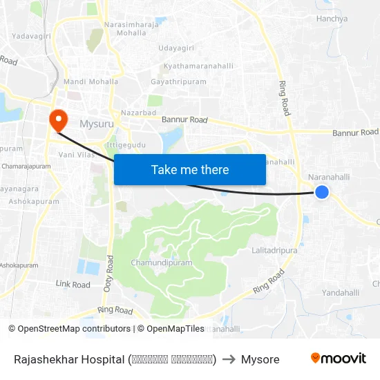 Rajashekhar Hospital (ರಾಜಶೇಖರ ಆಸ್ಪತ್ರೆ) to Mysore map