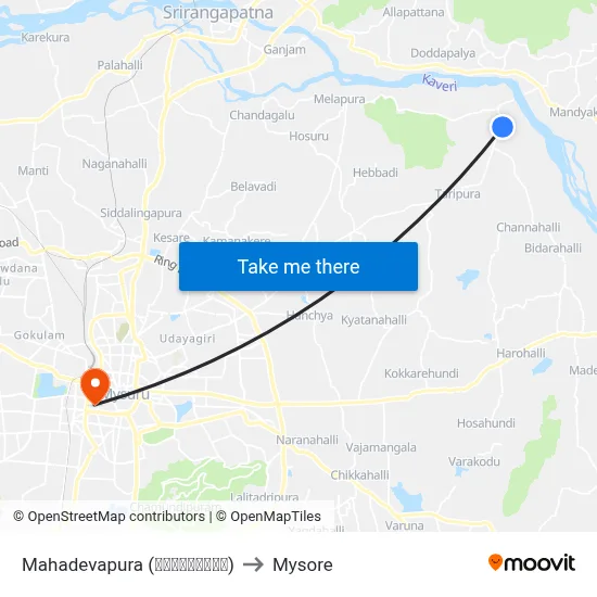 Mahadevapura (ಮಹಾದೇವಪುರ) to Mysore map