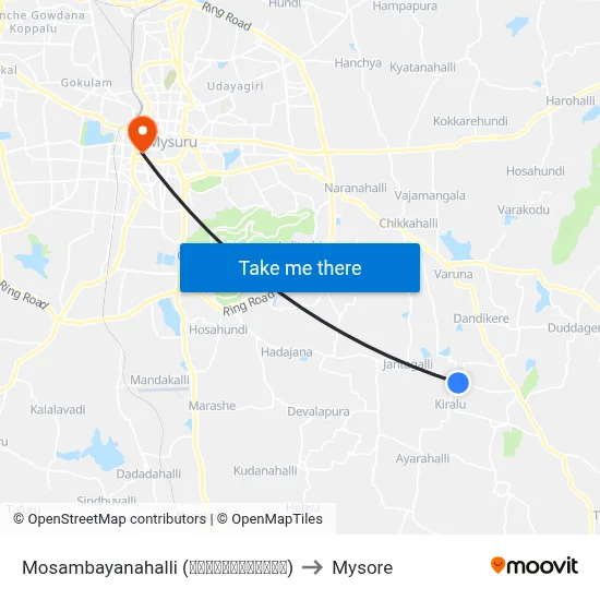 Mosambayanahalli (ಮೋಸಂಬಯನಹಳ್ಳಿ) to Mysore map