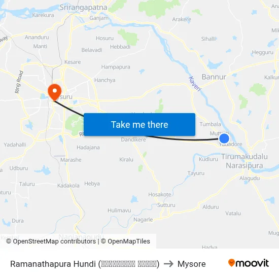 Ramanathapura Hundi (ರಾಮನಾಥಪುರ ಹುಂಡಿ) to Mysore map