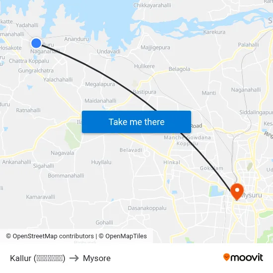 Kallur (ಕಲ್ಲೂರು) to Mysore map