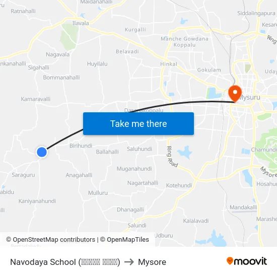 Navodaya School (ನವೋದಯ ಶಾಲೆ) to Mysore map