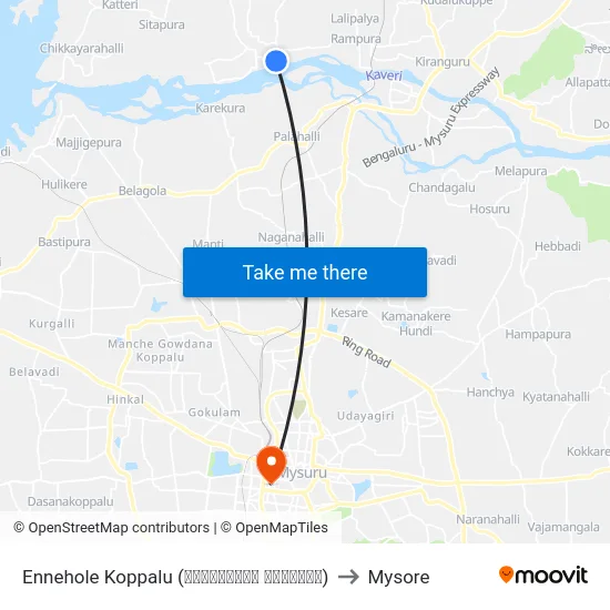 Ennehole Koppalu (ಎಣ್ಣೆಹೊಳೆ ಕೊಪ್ಪಲು) to Mysore map