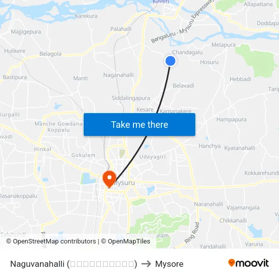 Naguvanahalli (ನಗುವನಹಳ್ಳಿ) to Mysore map