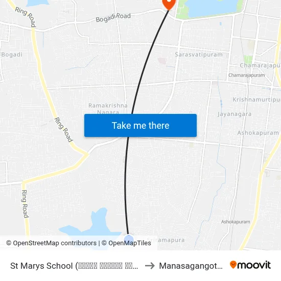 St Marys School (ಸೆಂಟ್ ಮೇರೀಸ್ ಶಾಲೆ) to Manasagangothri map