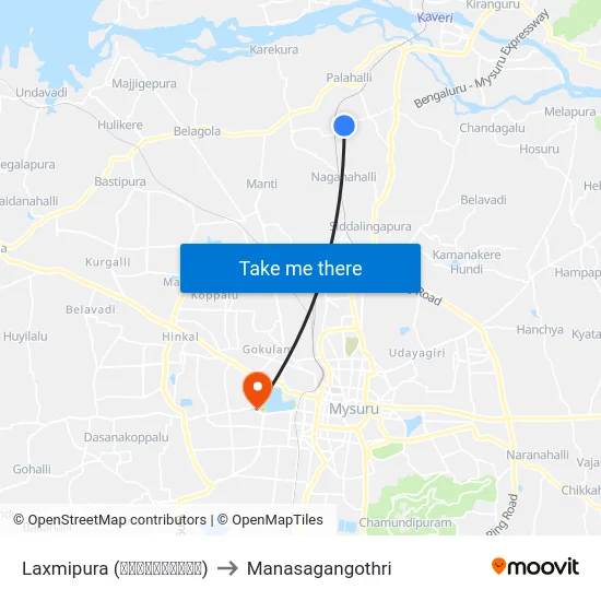 Laxmipura (ಲಕ್ಷ್ಮೀಪುರ) to Manasagangothri map