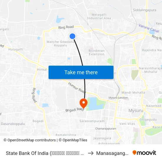 State Bank Of India (ಭಾರತೀಯ ಸ್ಟೇಟ್ ಬ್ಯಾಂಕ್) to Manasagangothri map