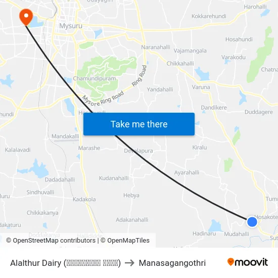 Alalthur Dairy (ಅಳಾಳ್ತೂರು ಡೈರಿ) to Manasagangothri map