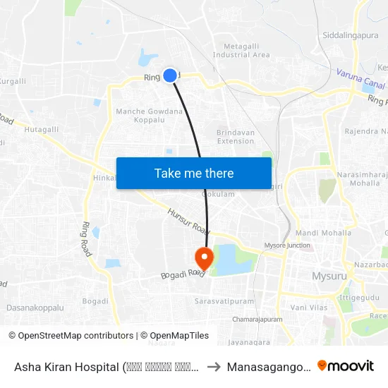 Asha Kiran Hospital (ಆಶಾ ಕಿರಣ್ ಆಸ್ಪತ್ರೆ) to Manasagangothri map