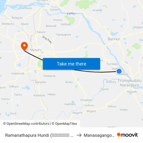 Ramanathapura Hundi (ರಾಮನಾಥಪುರ ಹುಂಡಿ) to Manasagangothri map