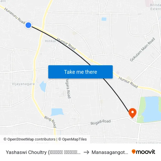 Yashaswi Choultry (ಯಶಸ್ವಿ ಚೌಲ್ಟ್ರಿ) to Manasagangothri map