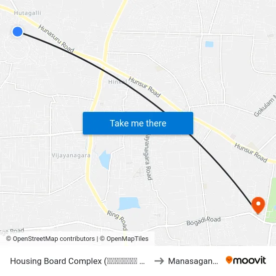 Housing Board Complex (ಹೂಟಗಳ್ಳಿ ಕಾಂಪ್ಲೆಕ್ಸ್) to Manasagangothri map