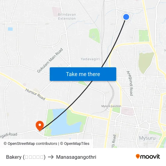 Bakery (ಬೇಕರಿ) to Manasagangothri map