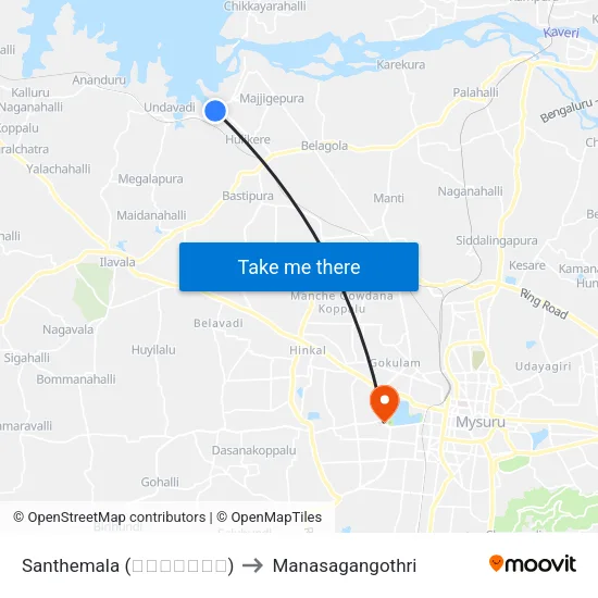 Santhemala (ಸಂತೇಮಾಲ) to Manasagangothri map