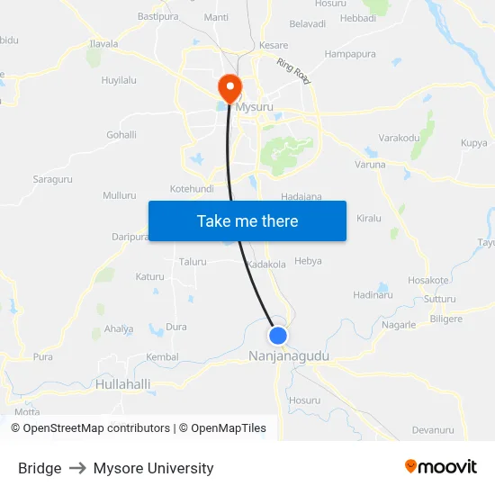 Bridge to Mysore University map