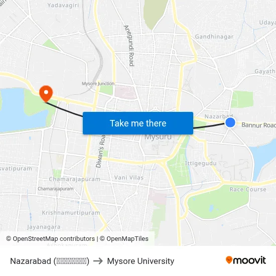 Nazarabad (ನಜರಾಬಾದ್) to Mysore University map