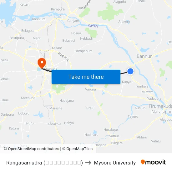 Rangasamudra (ರಂಗಸಮುದ್ರ) to Mysore University map
