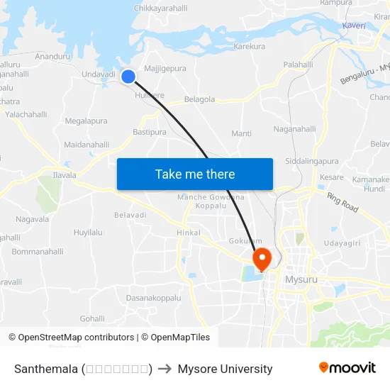 Santhemala (ಸಂತೇಮಾಲ) to Mysore University map