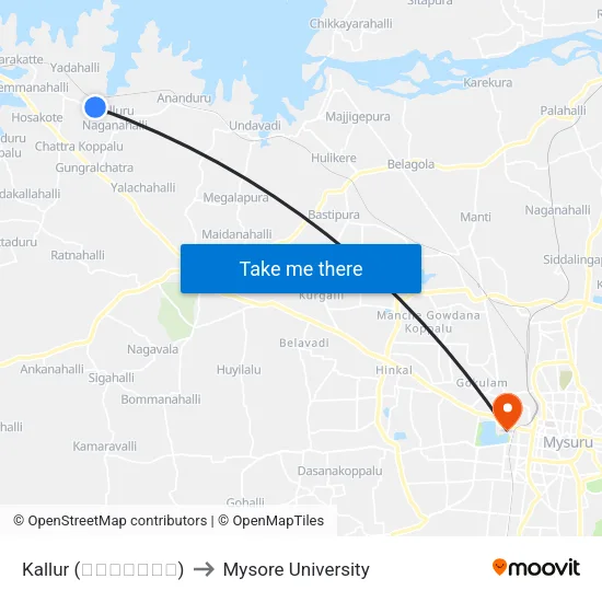 Kallur (ಕಲ್ಲೂರು) to Mysore University map