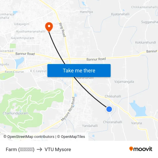 Farm (ಫಾರ್ಮ್‌) to VTU Mysore map