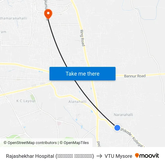 Rajashekhar Hospital (ರಾಜಶೇಖರ ಆಸ್ಪತ್ರೆ) to VTU Mysore map