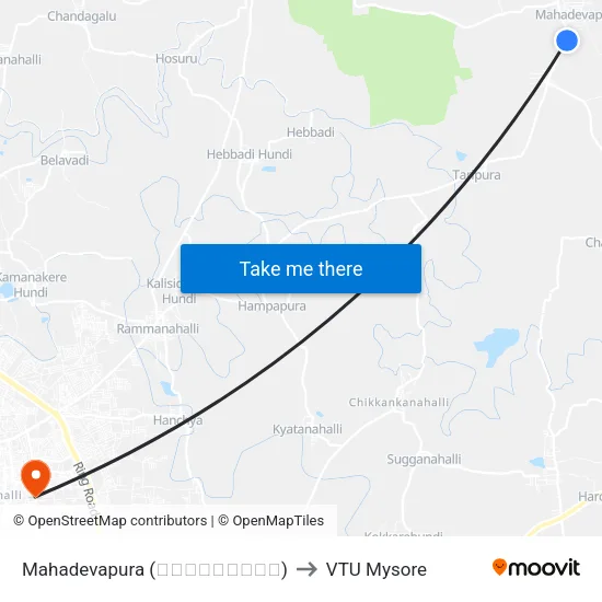 Mahadevapura (ಮಹಾದೇವಪುರ) to VTU Mysore map