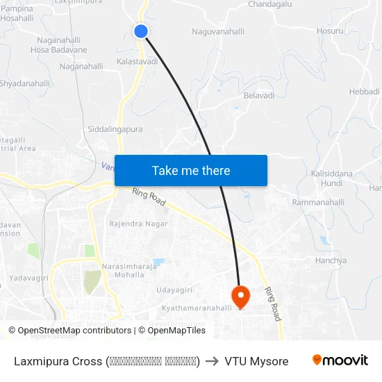 Laxmipura Cross (ಲಕ್ಷ್ಮೀಪುರ ಕ್ರಾಸ್) to VTU Mysore map
