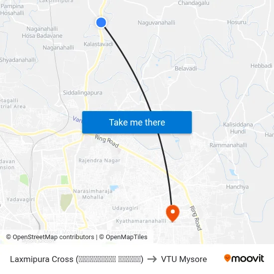 Laxmipura Cross (ಲಕ್ಷ್ಮೀಪುರ ಕ್ರಾಸ್) to VTU Mysore map
