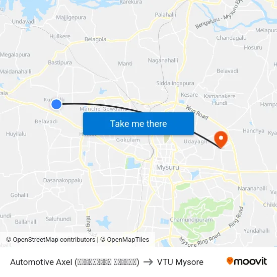 Automotive Axel (ಆಟೋಮೋಟೀವ್ ಆಕ್ಸಲ್) to VTU Mysore map