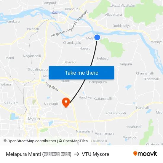 Melapura Manti (ಮೇಲಾಪುರ ಮಂಟಿ) to VTU Mysore map