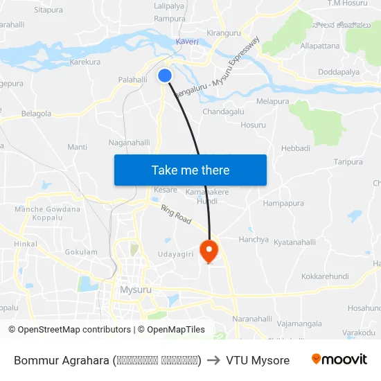 Bommur Agrahara (ಬೊಮ್ಮೂರು ಅಗ್ರಹಾರ) to VTU Mysore map