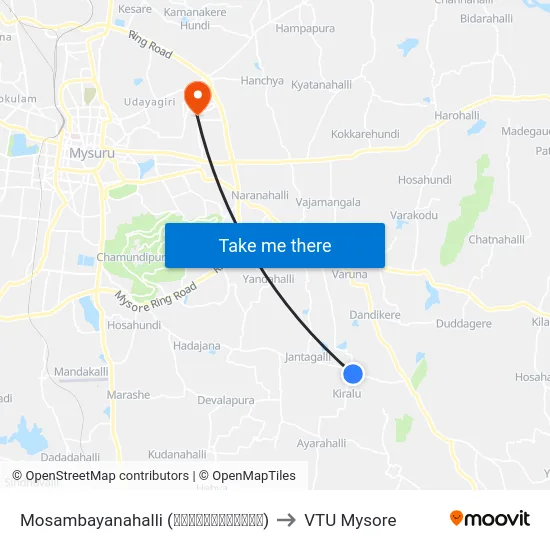 Mosambayanahalli (ಮೋಸಂಬಯನಹಳ್ಳಿ) to VTU Mysore map