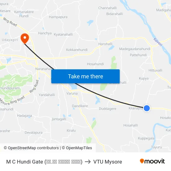 M C Hundi Gate (ಎಂ.ಸಿ ಹುಂಡಿ ಗೇಟ್) to VTU Mysore map