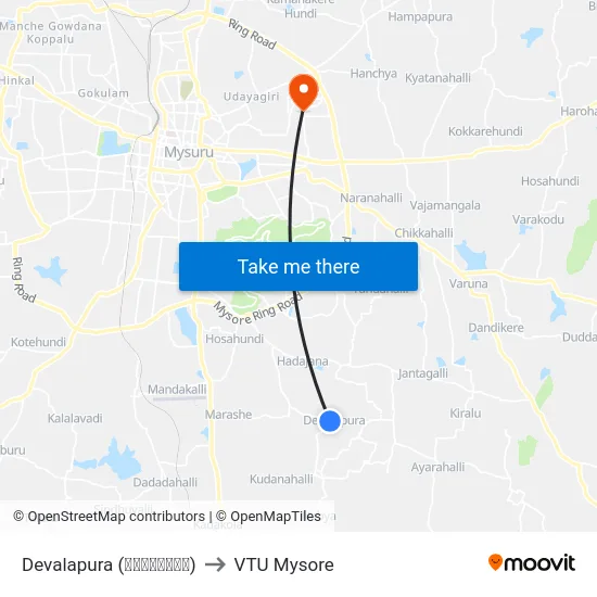 Devalapura (ದೇವಲಾಪುರ) to VTU Mysore map