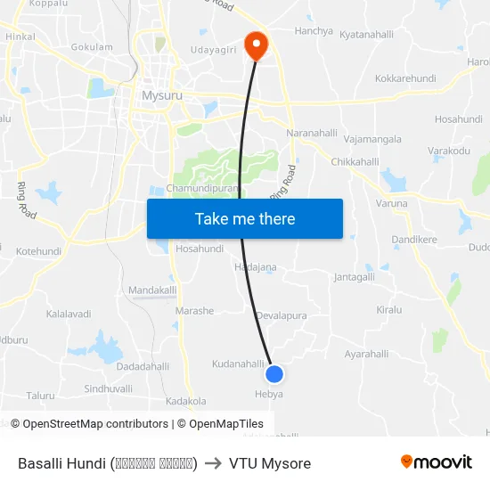 Basalli Hundi (ಬಸಳ್ಳಿ ಹುಂಡಿ) to VTU Mysore map