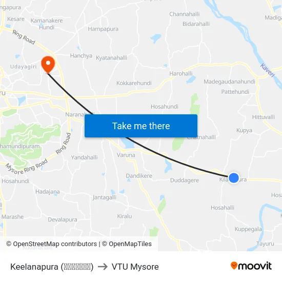 Keelanapura (ಕೀಲನಪುರ) to VTU Mysore map