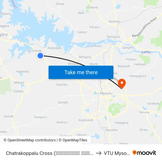 Chatrakoppalu Cross (ಛತ್ರಕೊಪ್ಪಲು ಕ್ರಾಸ್) to VTU Mysore map