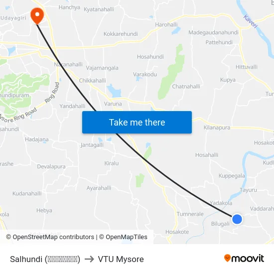 Salhundi (ಸಾಲಹುಂಡಿ) to VTU Mysore map