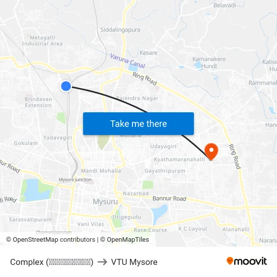 Complex (ಕಾಂಪ್ಲೆಕ್ಸ್) to VTU Mysore map