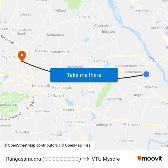 Rangasamudra (ರಂಗಸಮುದ್ರ) to VTU Mysore map