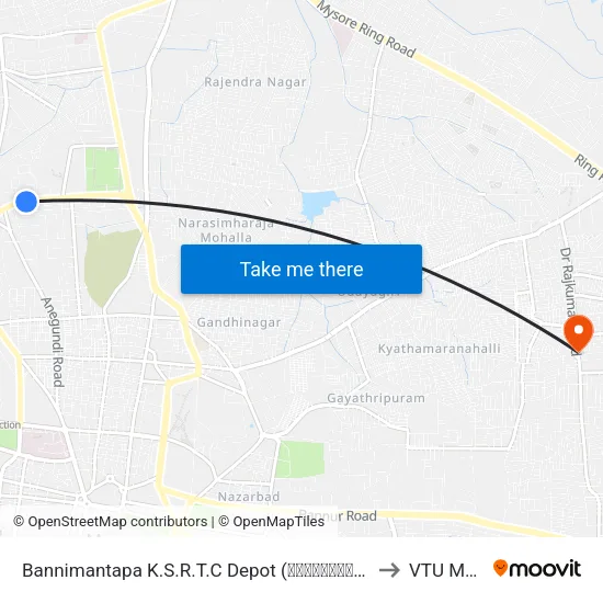 Bannimantapa K.S.R.T.C Depot (ಬನ್ನಿಮಂಟಕ ಕ.ರಾ.ರ.ಸಾ.ನಿ ಘಟಕ) to VTU Mysore map