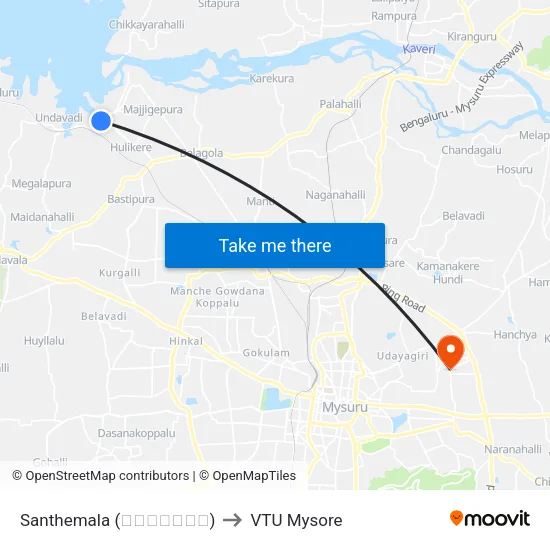 Santhemala (ಸಂತೇಮಾಲ) to VTU Mysore map