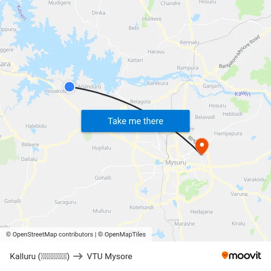 Kalluru (ಕಲ್ಲೂರು) to VTU Mysore map