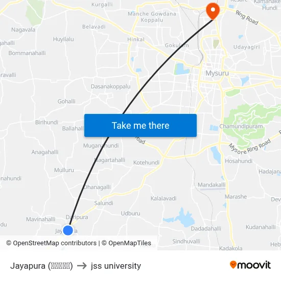 Jayapura (ಜಯಪುರ) to jss university map