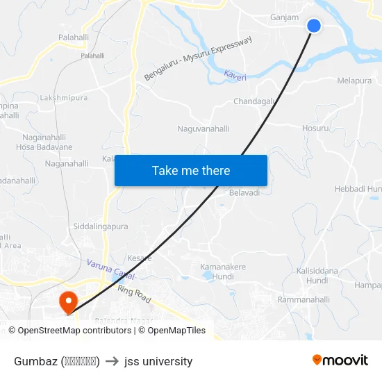 Gumbaz (ಗುಂಬಜ್‌) to jss university map