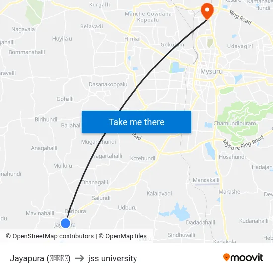Jayapura (ಜಯಪುರ) to jss university map
