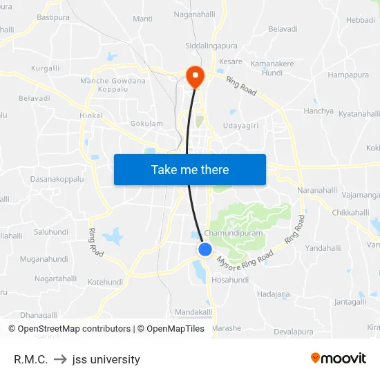 R.M.C. to jss university map