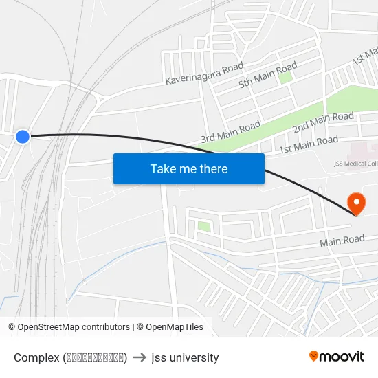 Complex (ಕಾಂಪ್ಲೆಕ್ಸ್) to jss university map